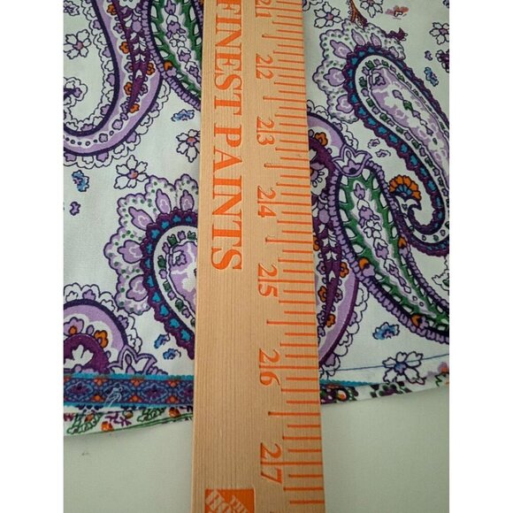 Chicos 3 Paisley No Iron Shirt Womens Size XL Blue Floral Window Pane Button Up - Picture 9 of 9